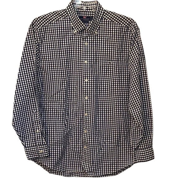 Vineyard Vines Blue White Check‎ Tucker Shirt Cotton Button Down Large 1W0875* - Picture 1 of 6